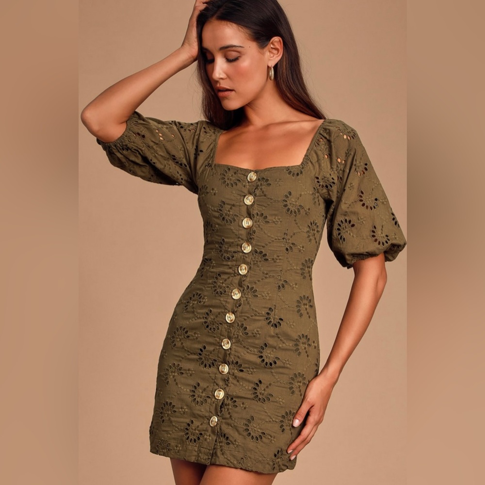 Broderie mini dress